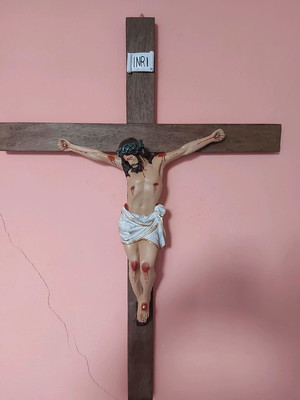 Crucifixo resina 1 metro e 20cm magnifico super detalhado