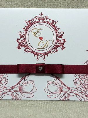 Convite de casamento marsala