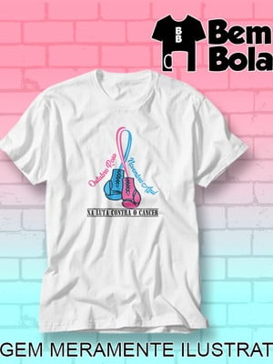 Camiseta outubro rosa e novembro azul na luta contra branca