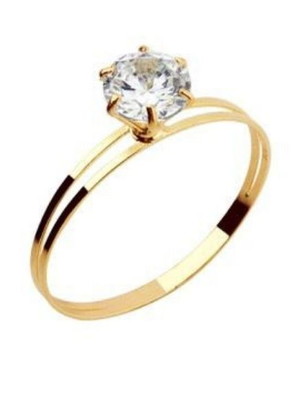 Anel solitario em ouro 18k ouro 750, anel de noivado