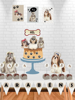Kit festa cachorro shih-tzu
