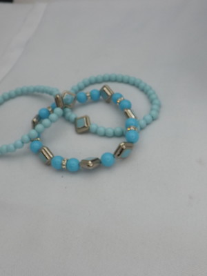 Mix de pulseiras -resina- azul, níquel