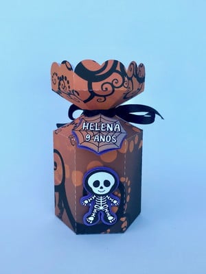 Caixa hexagonal 3d halloween