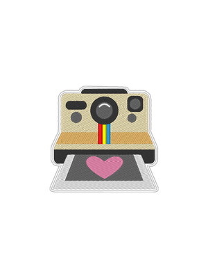 Patch bordado termocolante câmera polaroid instagram