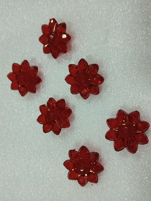 Botão flor vermelho de acrilico 2,0cm pct 28 unidades