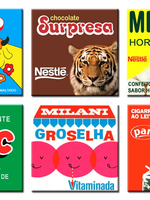 Porta-copos com ímã - doces antigos..