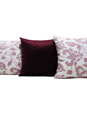 Capas almofadas 40 x 40 cor vinho conjunto 3 peças