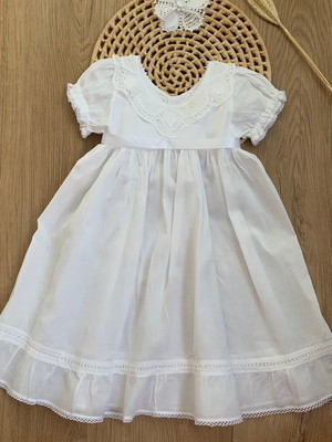 Vestido infantil para batizado renda renascença - chloe