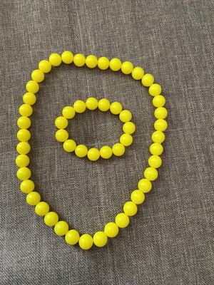 Conjunto colar e pulseira neon (rosa, laranja ou amarela)