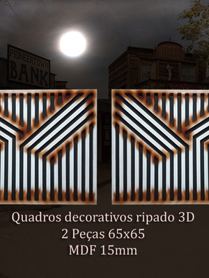 Quadros decorativos ripado 3d