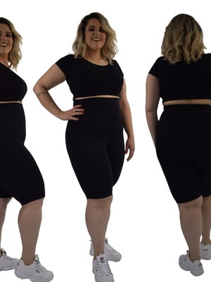 Bermuda plus size tamanhos especiais cintura super alta
