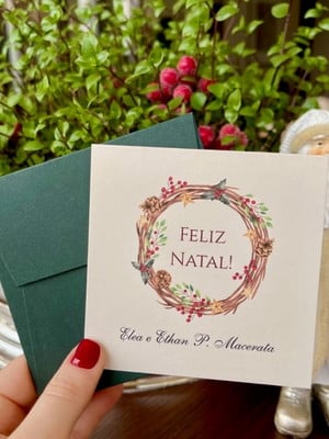 Cartão social de natal-envelope verde