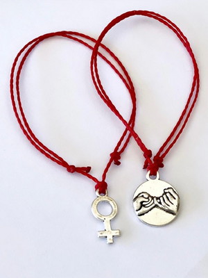 Conjunto 2 pulseiras sororidade - acompanha embalagem