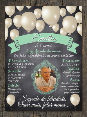 Chalkboard adulto impresso 50 x 68 cm