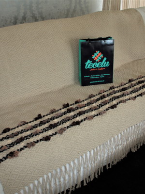 Elegante manta de sofá tecelagem de pedal