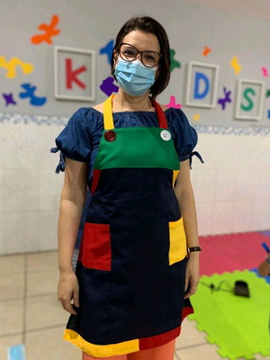 Avental para festa infantil colorido e ministério infantil