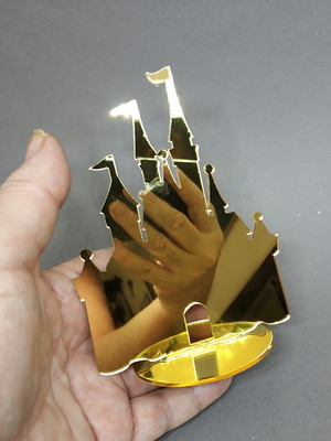 Aplique espelhado com base castelo (cada)