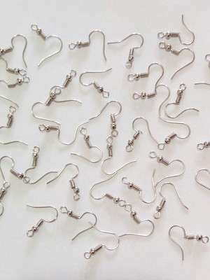 100 base anzol niquelados para brincos bijuterias artesanato