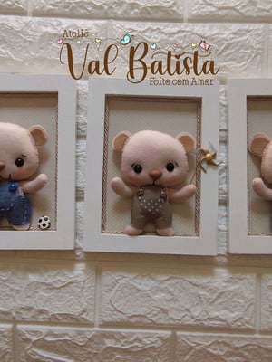 Trio de quadrinhos de ursinho