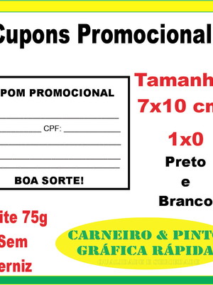3000 cupons de sorteio (modelo único)
