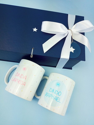 Convite para padrinhos caixa dupla estrela hot stamping