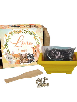 Caixote mdf 6 mm com cinta personalizada - bosque