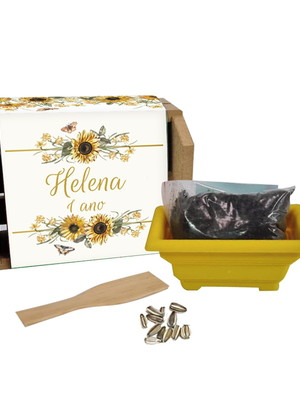 Caixote mdf 6 mm com cinta personalizada - girassol