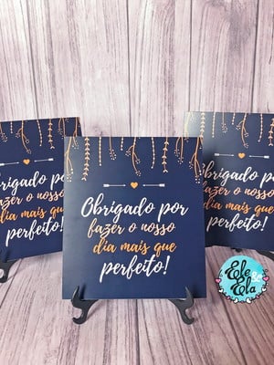 Plaquinhas de mesa casamento azul marinho