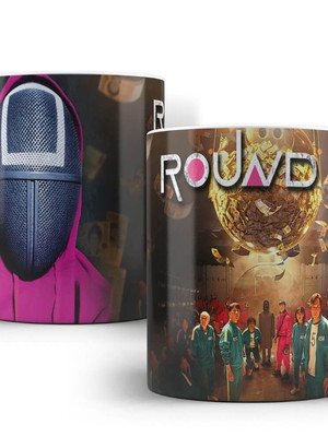 Caneca round 6 squid game personalizada xícara round 6