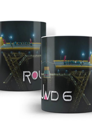 Caneca round 6 squid game xícara round 6 porcelana personali