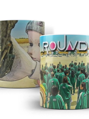 Caneca round 6 squid game xícara round 6 boneca integrantes