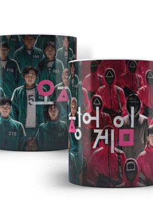 Caneca round 6 squid game xícara round 6 personalizada porce