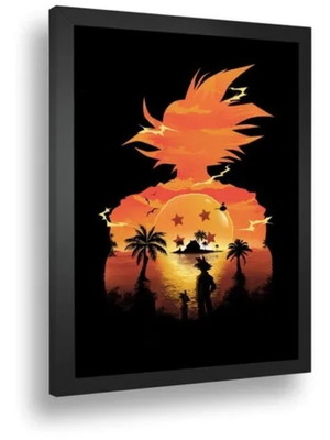 Quadro emoldurado poste dragon ball z goku classico