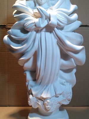 Nossa senhora da conceição barroca imagem em gesso cru 42cm
