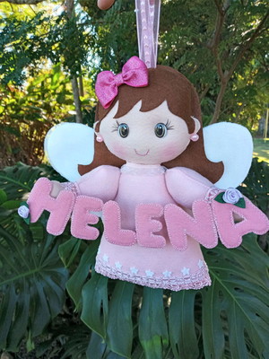 Anjinha com nome em feltro