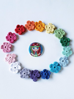 Flor de crochê aplique (kit com 30 un.)