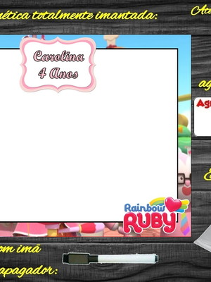 Lousa magnética rainbow ruby com embalagem