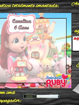 Lousa magnética rainbow ruby com embalagem