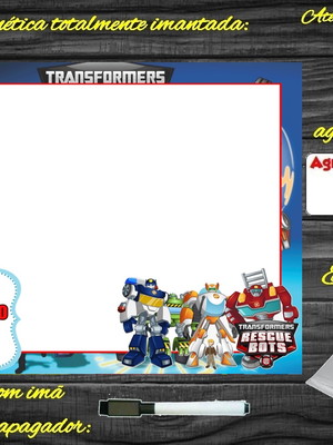 Lousa magnética rescue bots com embalagem