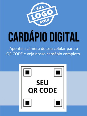 Arte digital com qr code para cardápio digital - menu online