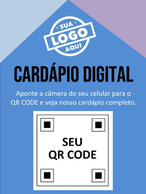 Arte digital com qr code para cardápio digital - menu online