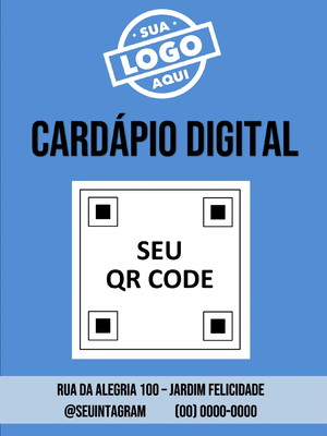 Arte digital com qr code para cardápio digital - menu online