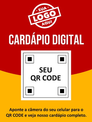 Arte digital com qr code para cardápio digital - menu online