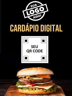 Arte digital com qr code para cardápio digital - menu online