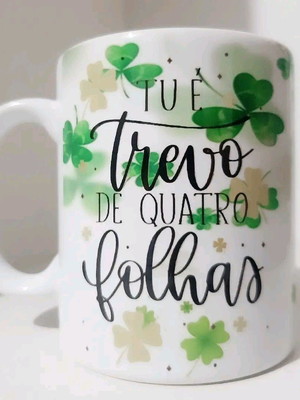 Caneca trevo de 4 folhas