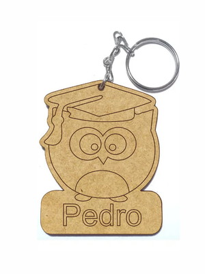 Chaveiro formatura coruja personalizado- pct com 20 unids