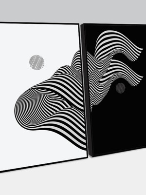 Composição de quadros abstrata com linhas e formas