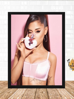 Quadro poster cantora ariana grande decoração a3
