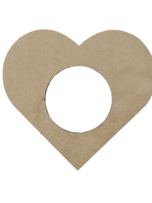 Kit 20 porta guardanapos argola coração mdf crú