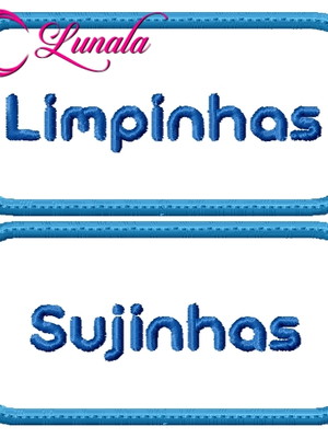 Matriz de bordado - limpinhas/sujinhas 4 com aplique - 5 tam